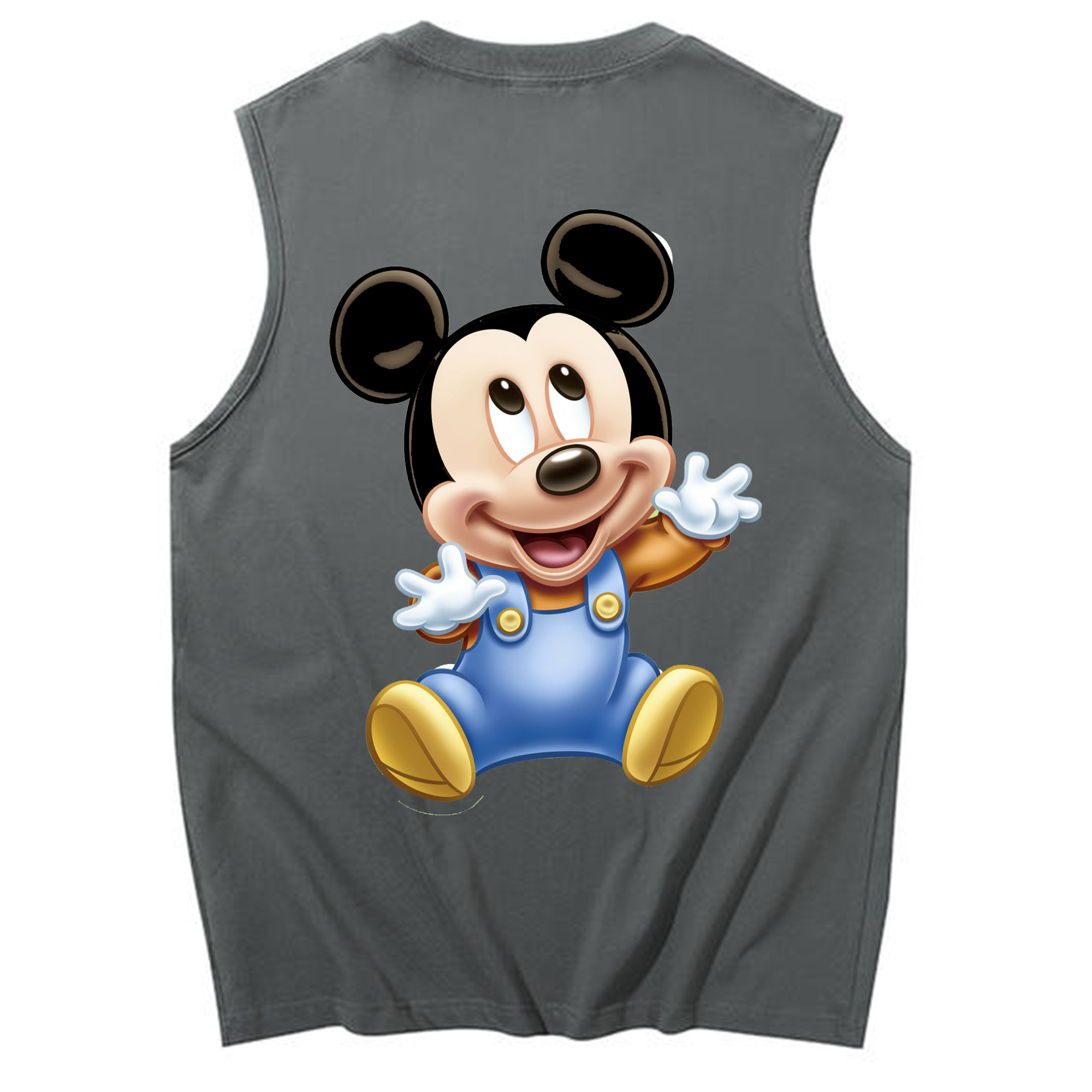 ミッキーマウス Mickey Mouse コットン100％タンクトップ（背面プリント）